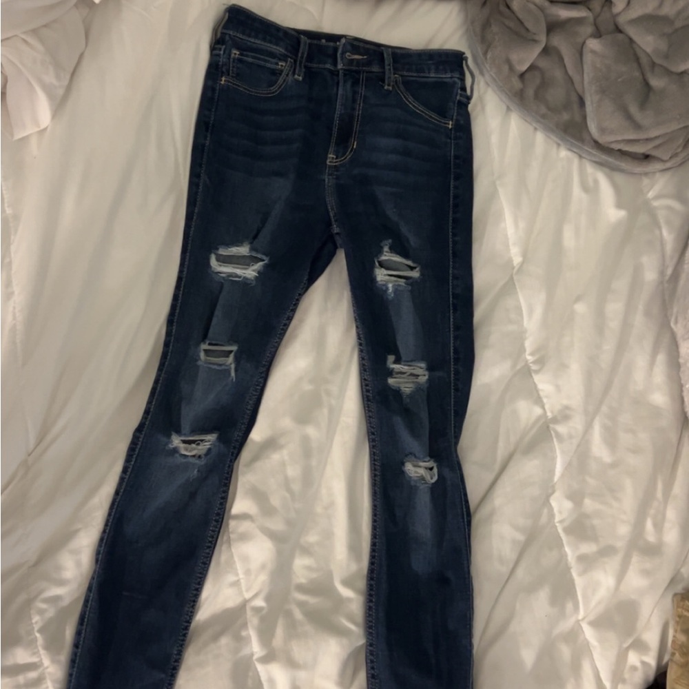 Hollister Blue Skinny Distressed Jeans